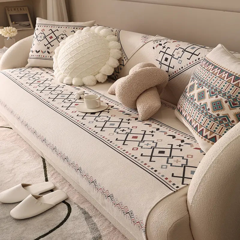 Boho Chic Linen-Cotton Sofa Pillow