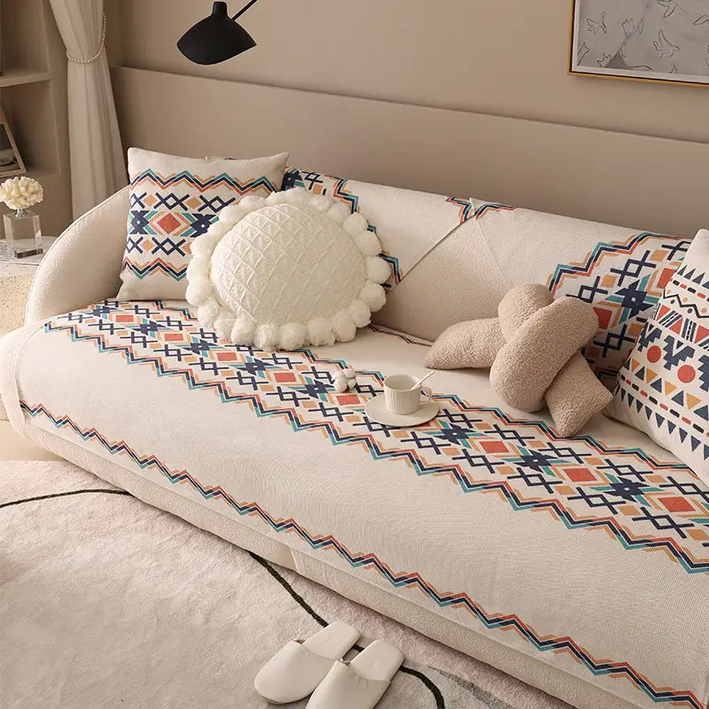 Boho Chic Linen-Cotton Sofa Pillow