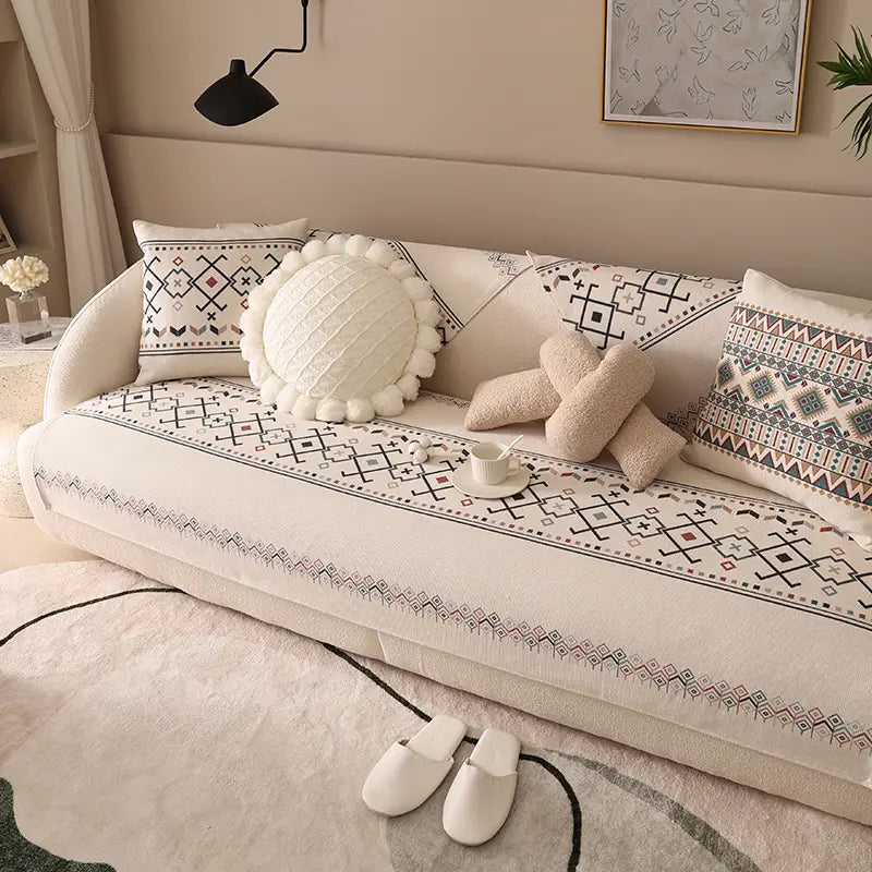 Boho Chic Linen-Cotton Sofa Pillow
