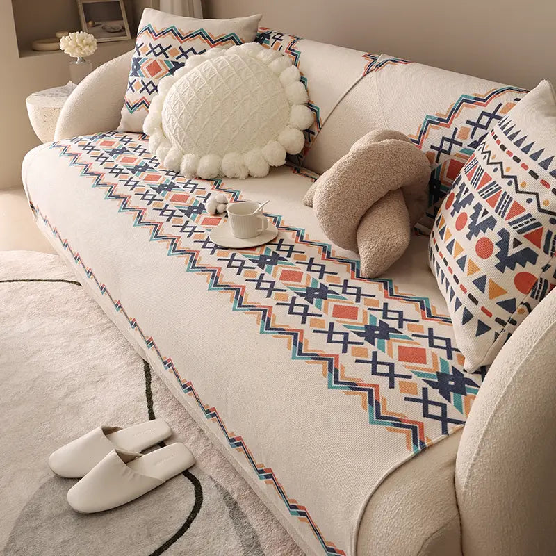 Boho Chic Linen-Cotton Sofa Pillow