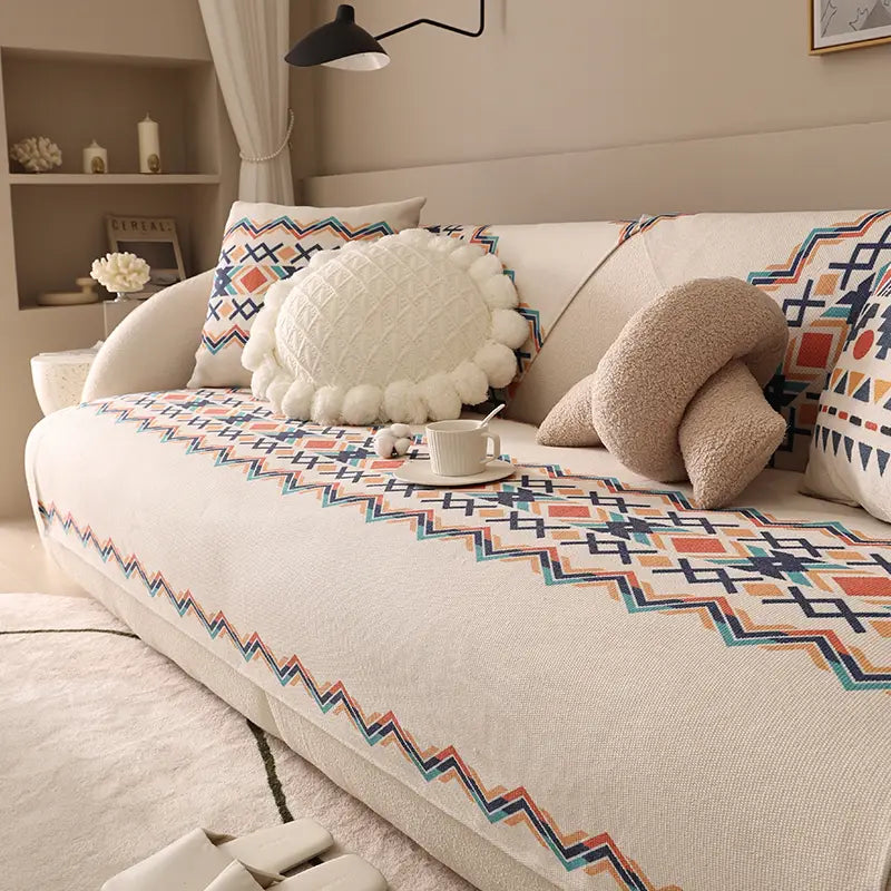 Boho Chic Linen-Cotton Sofa Pillow