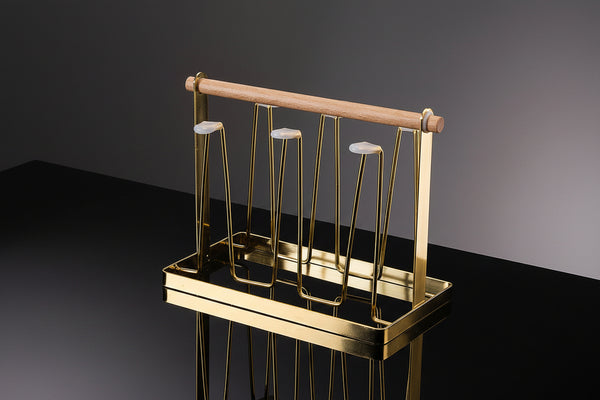 Elegant Bamboo Glassware Rack