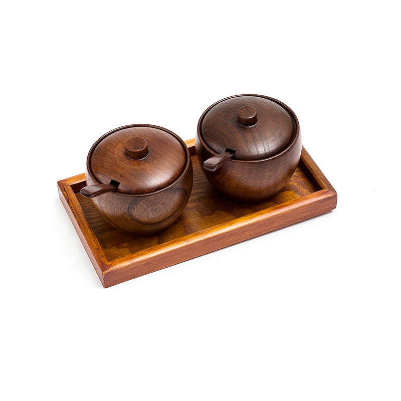Wooden Seasoning Jar Set