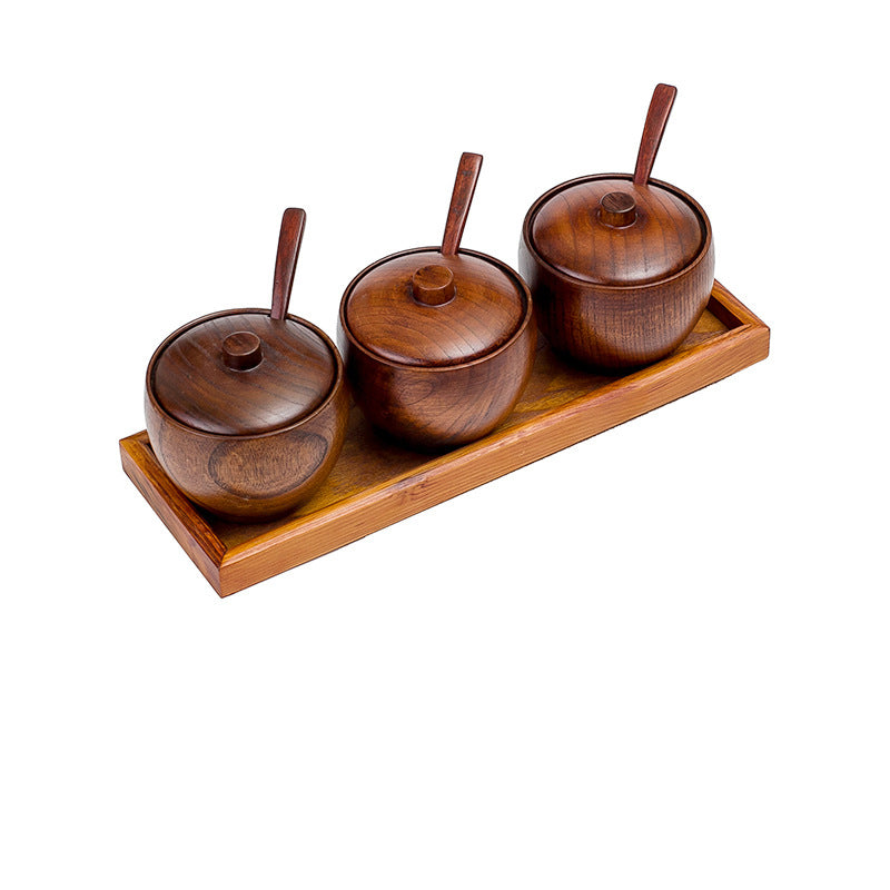 Wooden Seasoning Jar Set